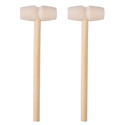 2 mini martillos de madera, mazos de cangrejo de madera o langosta martillo de madera para chocolate martillo de madera natural para niños creativo martilleo juguete educativo