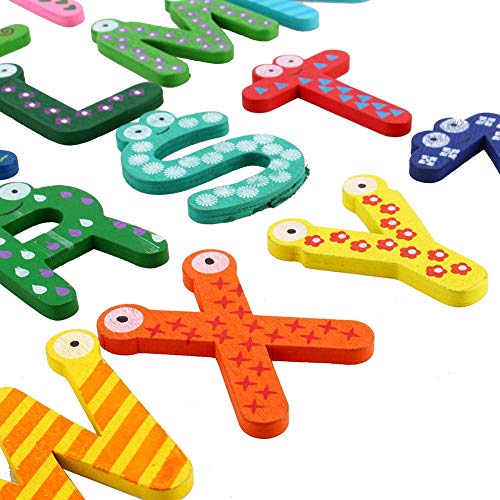 26 Unids A-Z Letras Magnéticas para Nevera de Madera Colorido Alfabeto Mayúsculas Pegatinas Niños Preescolar Ortografía Juguete de Aprendizaje
