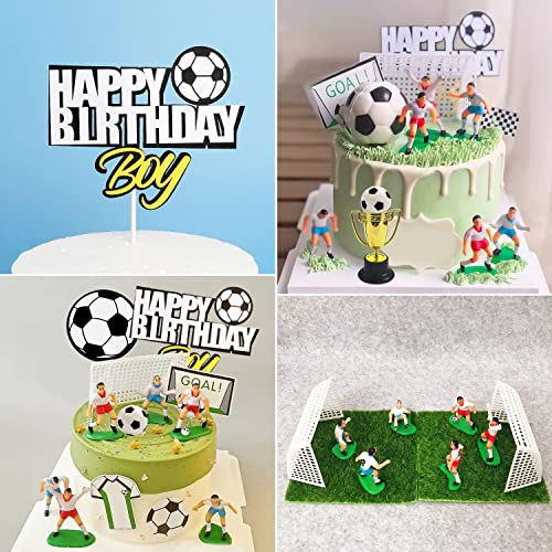 27 piezas de decoración tridimensional de fútbol, decoración de tartas, decoración de fútbol, decoración de mesa de postre, adecuado para escenas temáticas de fútbol, fiestas de cumpleaños