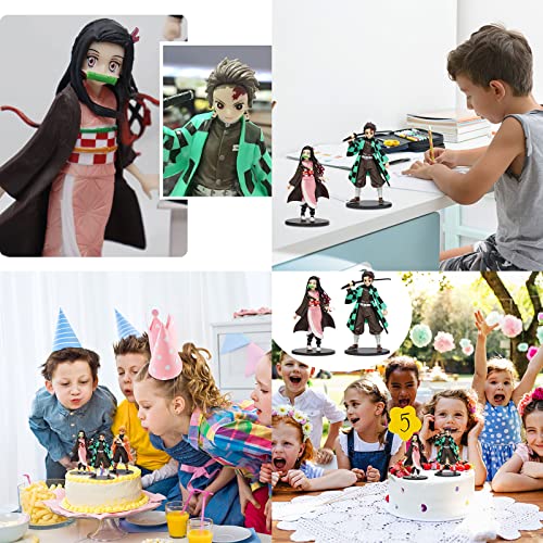 3 Piezas Modelos de Personajes de Anime,Figuras de Anime,Juego de Mini Figuras de Anime,Modelos de Anime,Mini Figuras de Juguete,Figuras de Dibujos Animados con Base para Regalo de Cumpleaños