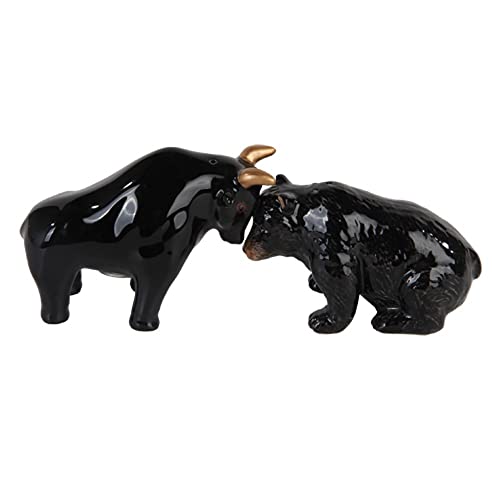 3.25"L The Bull & Bear Battle Magnetic Salt & Pepper Shakers -Attractives Collection