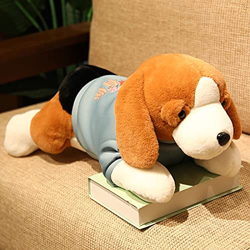 40-80cm Cute Beagles Peluches Peluches para Perros Muñecas Cojín Dormir Plushie Companion para niños Bebé Regalo de cumpleaños 80cm Azul