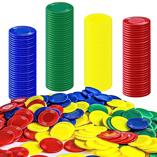 400PCS Fichas de Póquer de Plástico, Bingo Chips, para Enseñar a contar, sumar y restar, clasificar, reconocer colores, jugar y mucho más para Niños