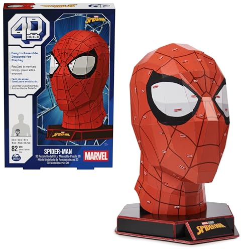 4D Build Kit de Maqueta de Rompecabezas en 3D de Spider-Man de Marvel, 82 Piezas, para Decoración de Escritorio, Juguetes de Construcción, Rompecabezas en 3D para Adultos y Niños a Partir de 12 Años