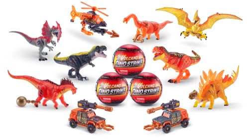 5 Surprise Dino Strike Series 4 Volcano, Surprise Dinosaur Mystery Collectible Capsule Toy, Dinosaur Battle Toy (2 Pack)