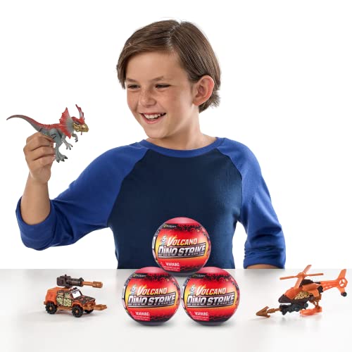 5 Surprise Dino Strike Series 4 Volcano, Surprise Dinosaur Mystery Collectible Capsule Toy, Dinosaur Battle Toy (2 Pack)