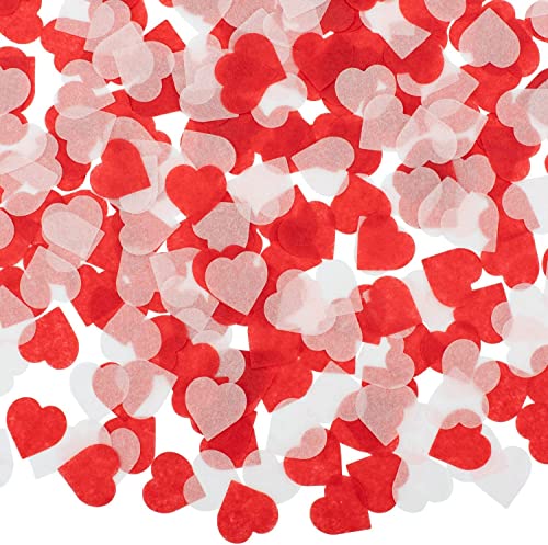 6000 unidades de confeti para bodas, 2,5 cm, confeti con forma de corazón, color rojo, rosa y blanco para globos, corsiones, día de San Valentín, decoración de mesa, cumpleaños, decoración de mesa
