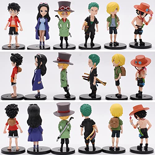 6PCS One Piece Figura Cake Topper,One Piece Temática Toppers,Decoración para Tartas de la Anime,Decoración de Cumpleaños para Niños,Anime Fiesta de Cumpleaños Decoración