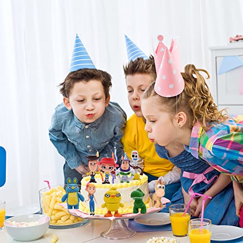 9 Pieces juguete Cake Topper, juguetes de dibujos animados Theme Party Supplies, juguete Cake Decoration para Baby Shower Fiesta de Cumpleaños