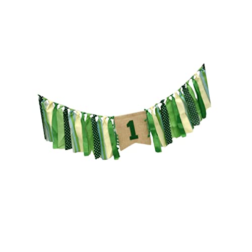 Abaodam 2 Juegos Bandera De La Silla De Comedor Guirnalda Verde Guirnalda De Primer Cumpleaños Pancarta Decorativa Primer Cartel De Cumpleaños Antiguo Bebé Objetos Decorativos