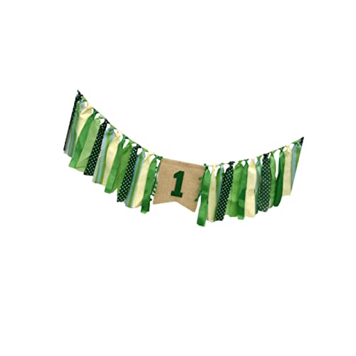 Abaodam 2 Juegos Bandera De La Silla De Comedor Guirnalda Verde Guirnalda De Primer Cumpleaños Pancarta Decorativa Primer Cartel De Cumpleaños Antiguo Bebé Objetos Decorativos