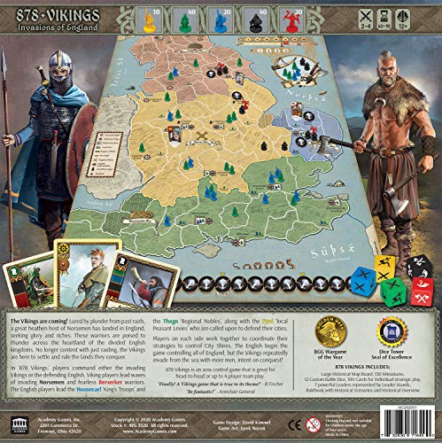 Academy Games - Birth of Europe 878 Vikings Invasion of England - Board Game - Ages 12 and Up - 2-4 Players - English Version
