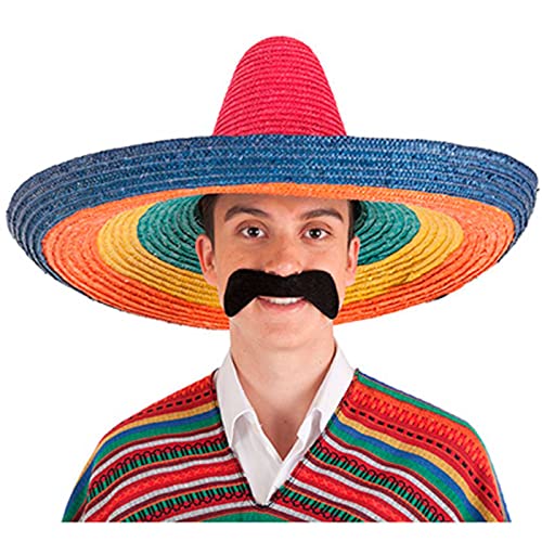 Acan Tradineur - Pack de 2 clásicos sombreros mexicanos multicolor para jóvenes y adultos. Carnaval, halloween y celebraciones. Tamaño: 50 x 20 cm