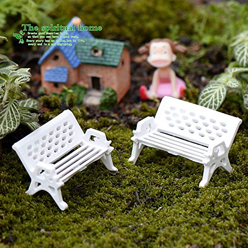 Accesorios para El Hogar 3 Piezas Mini Adorno De Jardín Parque En Miniatura Asiento De Banco Craft Hada Dollhouse