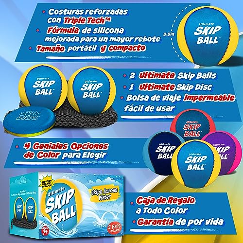 Activ Life Ultimate Skip Ball (Amarilla/Cian) Los Mejores Juegos de Playa, Juguetes acuáticos y Regalos para niños - Regalos de cumpleaños y Navidad para niños, niñas, Hombres y Mujeres