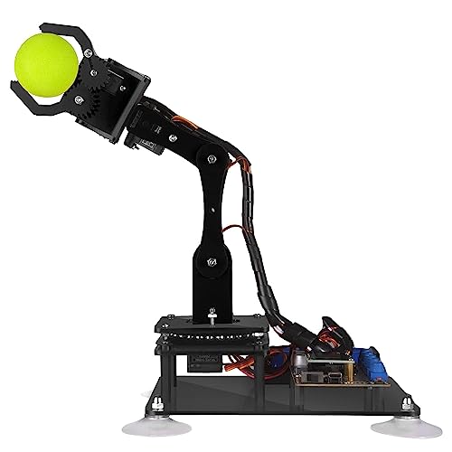 Adeept 5-DOF Robot Arm Kit 5Axis Robótico Compatible con Arduino IDE Programable DIY Coding STEM Brazo Robótico con Pantalla OLED Código de Procesamiento y PDF Tutoriales - Negro