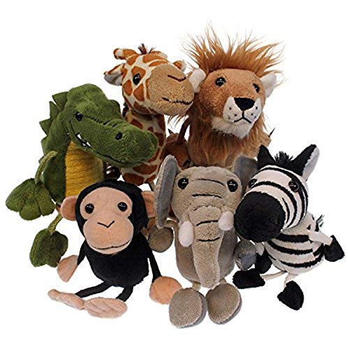 African Animals Puppets 6pk