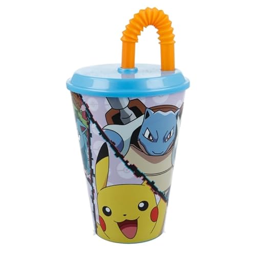 ALMACENESADAN, 4991, Pack vuelta al cole Pokemon distorsion; compuesto por vaso con caña 430 ml, producto reutilizable, sin BPA