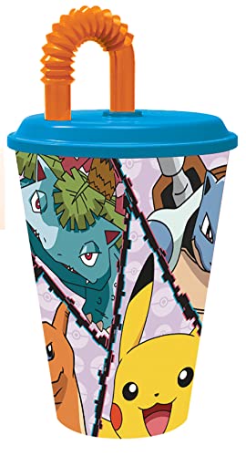 ALMACENESADAN, 4991, Pack vuelta al cole Pokemon distorsion; compuesto por vaso con caña 430 ml, producto reutilizable, sin BPA