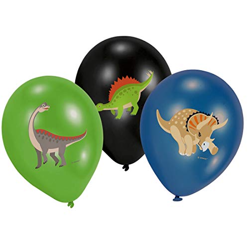Amakando 6 extraordinarios balones de Aire Dinosaurio / 28cm / Globos Infantiles decoración Colgante Monstruo de la prehistoria/Insuperable para Fiestas Infantiles y Fiestas de cumpleaños