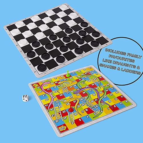amily Board Game 100 Classic Games Compendium - Una colección de juegos de mesa clásicos familiares - Incluye Ajedrez, Borradores y Ludo HTUK®