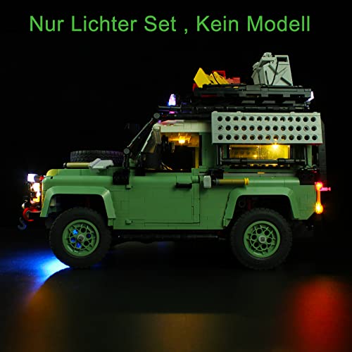ANGFJ Juego de luces LED para Lego Lego 10317 clásico Land Rover Defender 90 LED Set de iluminación (solo luces, no modelos Lego)