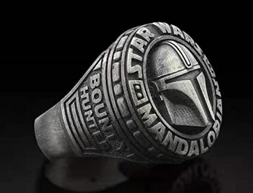 Anillo de casco, anillo de casco de cruz para hombre, anillo de casco de guerrero vikingo, anillo de casco de caballero, anillo de casco de caballero, anillo de película punk rock cosplay anillo para