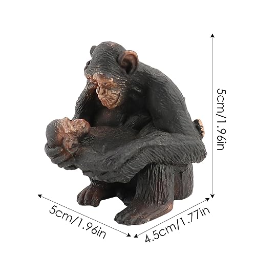 Anloximt Figura de chimpancé | Figuras Modelo de acción de Animales Safari,Juego de colección de Animales, Animales de la Selva para Cocina, Restaurante, decoración de Hotel