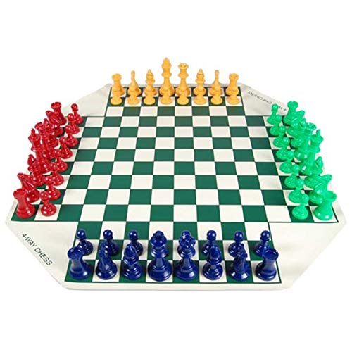 AO HAI Ajedrez Internacional Ajedrez de Cuatro Jugadores, Juegos de ajedrez Populares en Europa y América, Tablero de Cuero, Juego de ajedrez Clásico Ajedrez
