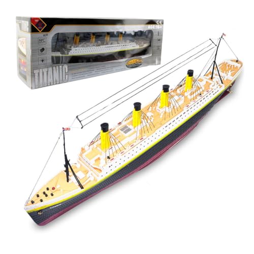 APAP NQD Titanic - Modelo de barco de agua teledirigido (2,4 G, RC, 3 canales, con luces LED (RTR)