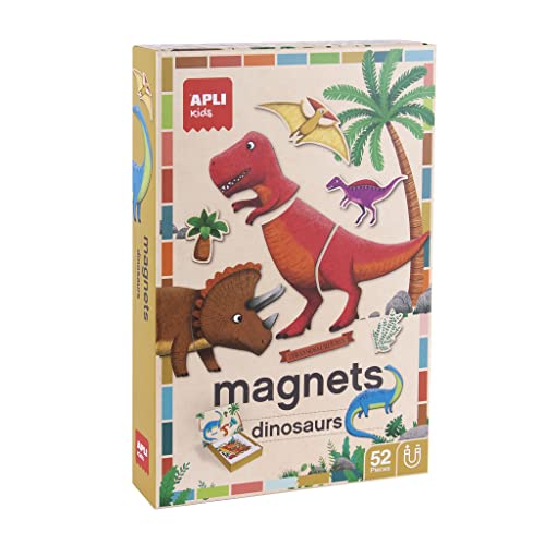 APLI Kids 19233 - Juego magnético Fun Dinos - Tablero con 52 piezas magnéticas de dinosaurios - Recomedado para niños a partir de 4 años