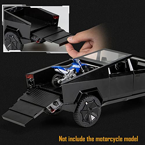 ARCADORA 1:24 escala aleación fundido a troquel modelo coche retroceso vehículo colección de juguetes para Tesla Cybertruck pickup, regalo para niños, con sonido y luz