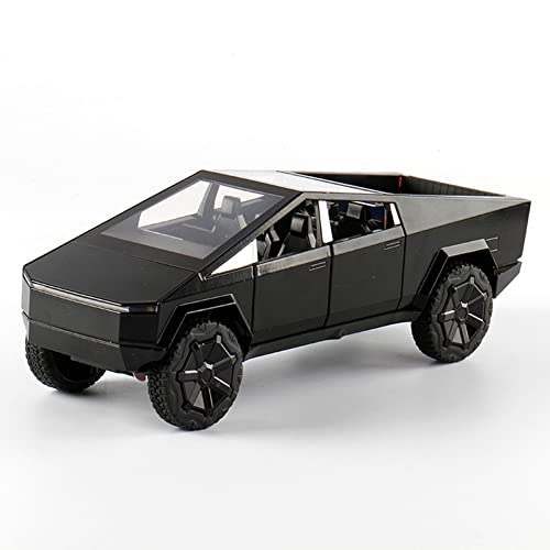 ARCADORA 1:24 escala aleación fundido a troquel modelo coche retroceso vehículo colección de juguetes para Tesla Cybertruck pickup, regalo para niños, con sonido y luz