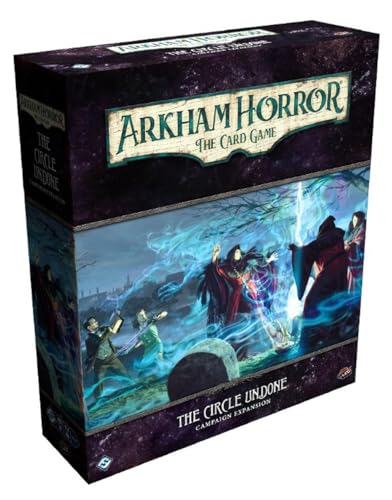 Arkham Horror The Card Game The Circle Undone Campaña Expansion,Juego de terror,Juego de misterio,Juego de cartas cooperativas,Tiempo de juego promedio 1-2 horas,Fabricado por Fantasy Flight Games