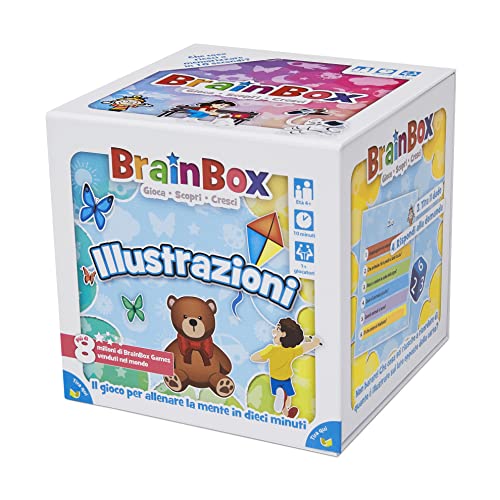 Asmodee - BrainBox: Ilustraciones - Juego para Aprender y Entrenar la Mente, 1+ Jugadores, 4+ Años, Edición en Italiano