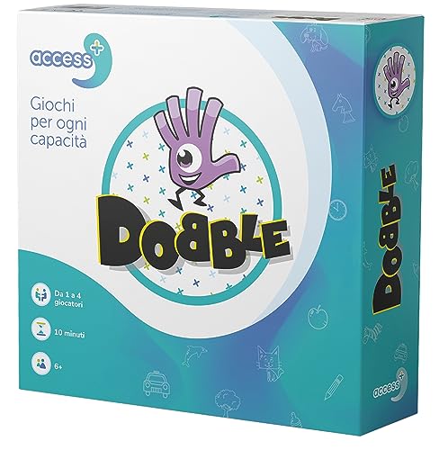 Asmodee - Dobble Access +, juego de mesa diseñado para personas con trastornos cognitivos, 1-4 jugadores, 6+ años, edición en italiano