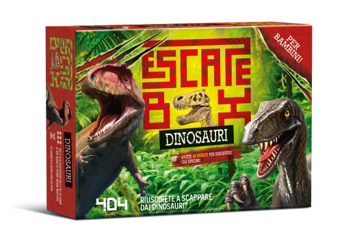 Asmodee - Escape Box: Dinosaurios - Divertido Juego en Caja para organizar una búsqueda del Tesoro, 2-5 Jugadores, 8-12 años, edición en Italiano