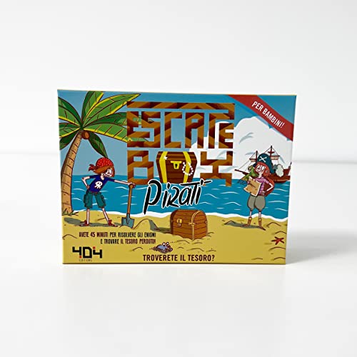 Asmodee - Escape Box: Piratas - Divertido Juego en Caja para organizar una búsqueda del Tesoro, 2-5 Jugadores, 7-12 años, edición en Italiano