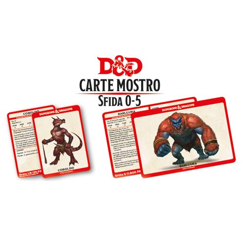 Asmodee Italia- Dungeons & Dragons-5a Edition-Carte Mostro Sfida 0-5, Color, 4032