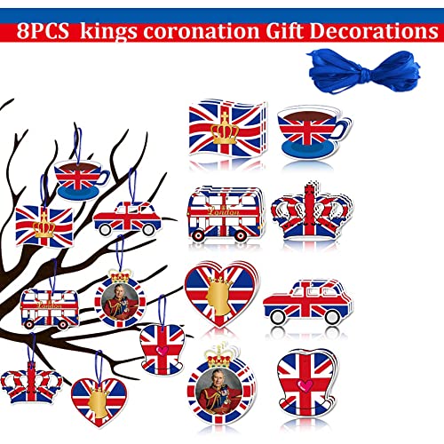 ATBEAMEN Kings Coronation Union Jack Decoraciones para Su Majestad 2023, Mini King Charles III Coronación Colgante Decoración de Fiesta para Gran Británico