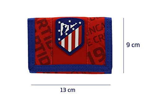 Atlético de Madrid, Billetera con Velcro y Cremallera, Producto Oficial, Color Rojo y Azul (CyP Brands)