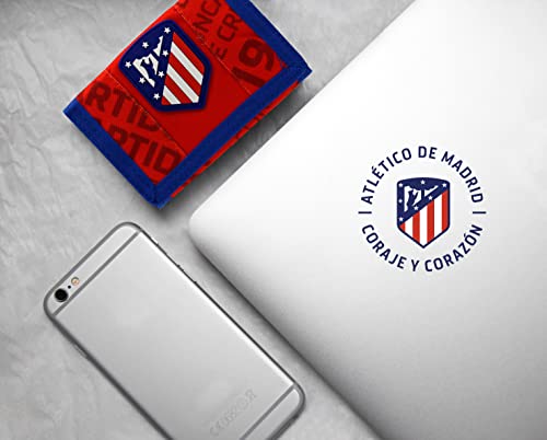 Atlético de Madrid, Billetera con Velcro y Cremallera, Producto Oficial, Color Rojo y Azul (CyP Brands)