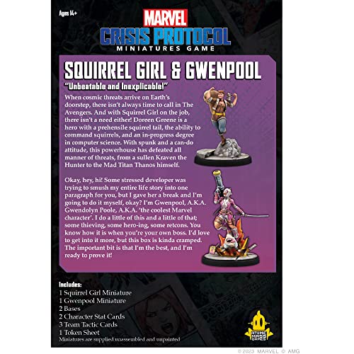 Atomic Mass Games - Marvel Crisis Protocol: Squirrel Girl & Gwenpool - Juego de Miniaturas en Inglés