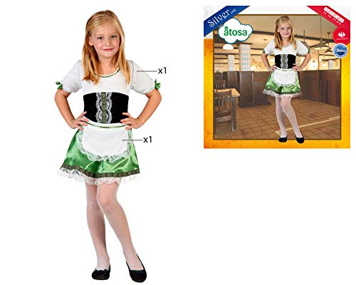 Atosa disfraz aleman niña infantil verde 5 a 6 años
