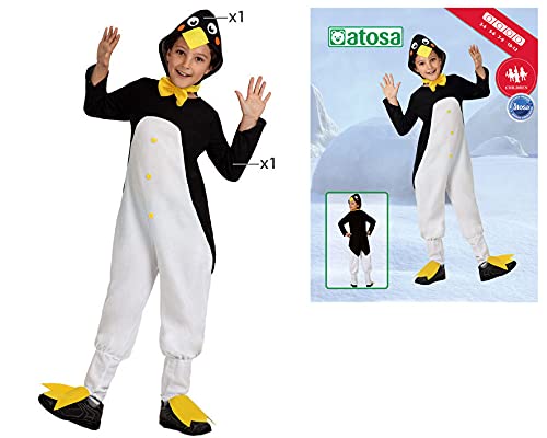 Atosa disfraz pingüino niño unisex infantil 3 a 4 años