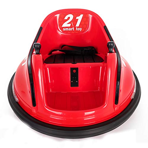 Auto de Choques - Autogiro eléctrico - Rojo- Autogiro eléctrico para niños con batería 6v, Mando para Padres, Luces y música mp3