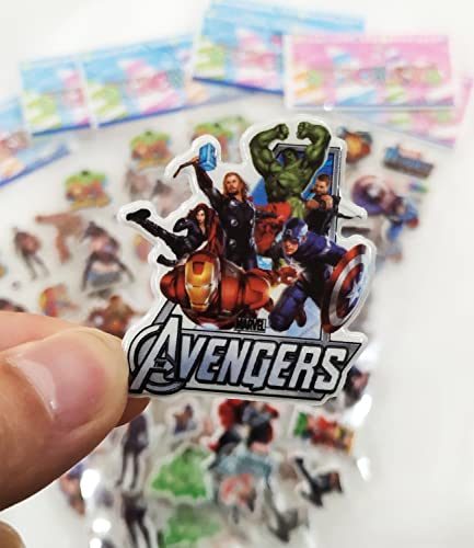 Avengers Pegatinas para Niños 450+ 3D Puffy Pegatinas, 30 Hojas Superhero de Pegatinas para Regalos Gratificantes Scrapbooking, Decorar para Botella de Agua, Equipaje, Stickers para Fiestas Temática