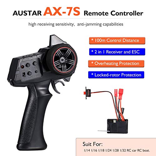 AX-7S AX7S 2.4G 3CH transmisor remoto controlador con 2 en 1 receptor ESC para D12 MN D90 MN99S MN86 RC coche RC