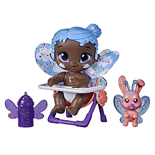 Baby Alive Glo Pixies Minis Doll, Sky Breeze, muñeca que brilla en la oscuridad para niños a partir de 3 años, juguete Pixie de 3.75 pulgadas con amigo sorpresa