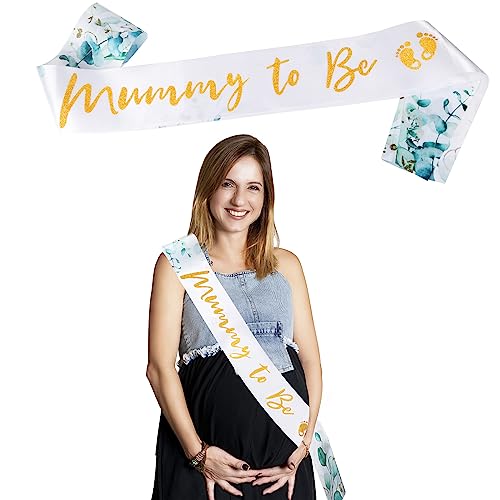Banda Mummy To Be con Hojas Baby Shower para Fiesta Futura Madre Decoración Bautizo Comunión (D)